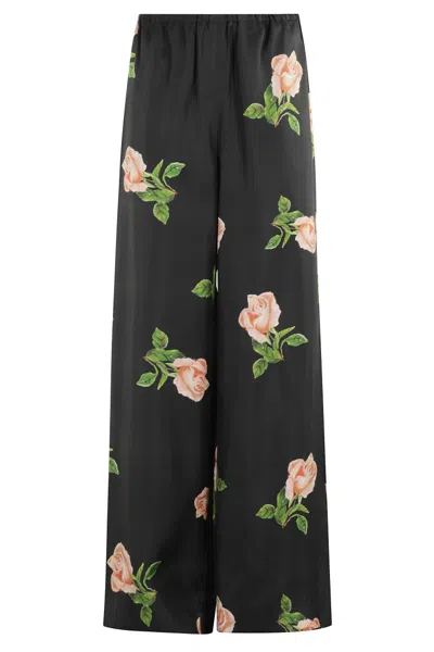 NANUSHKA NANUSHKA WIDE-LEG SILK PANTS WITH FLORAL PRINT