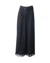 Nanushka Wide Leg Trousers With Belt In Black Triacetate In Black