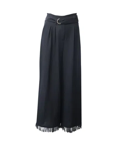 Nanushka Wide Leg Trousers With Belt In Black Triacetate