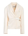 Nanushka Candace Belted Double-breasted Blazer In White