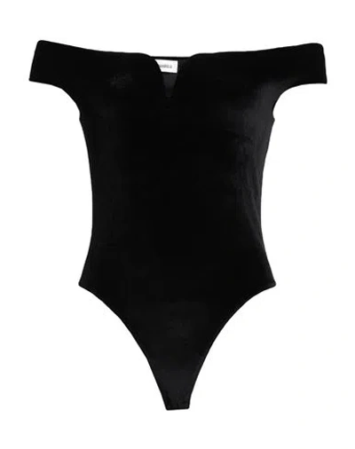Nanushka Woman Bodysuit Black Size Xl Triacetate, Polyester, Polyurethane