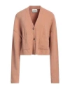 Nanushka Woman Cardigan Apricot Size M Merino Wool, Polyamide, Elastane In Orange
