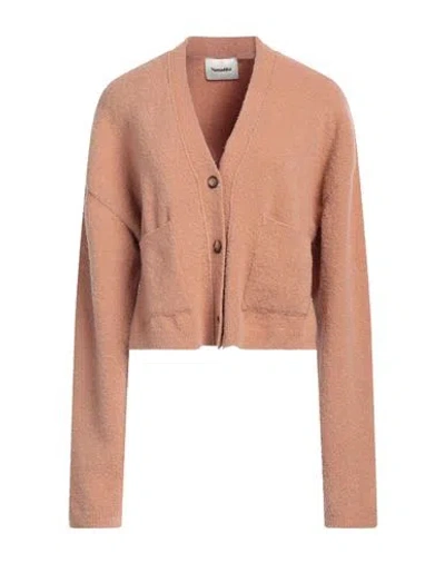 Nanushka Woman Cardigan Apricot Size M Merino Wool, Polyamide, Elastane In Orange