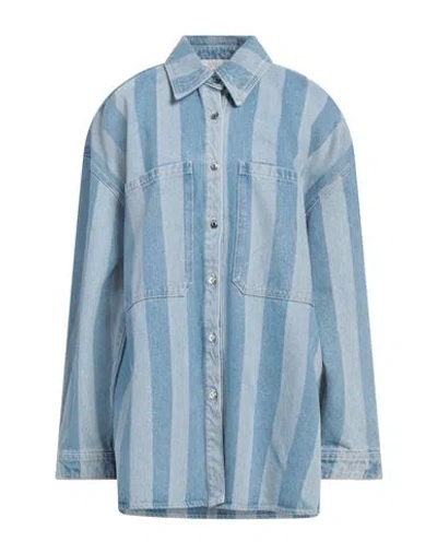 NANUSHKA NANUSHKA WOMAN DENIM SHIRT BLUE SIZE L COTTON