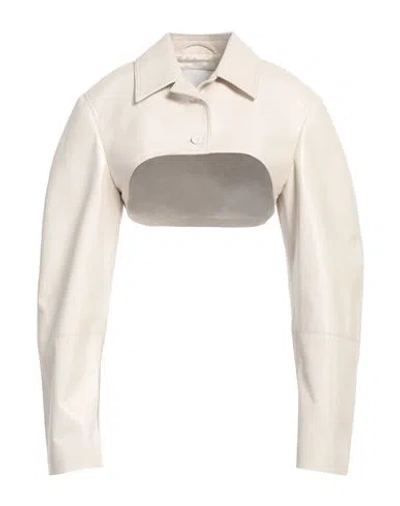 Nanushka Woman Jacket Beige Size M Polyurethane
