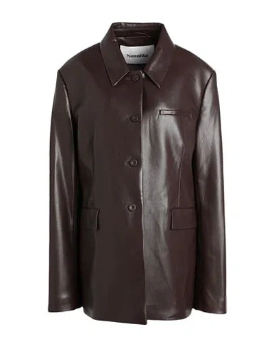 Nanushka Jacke Aus Kunstleder In Brown
