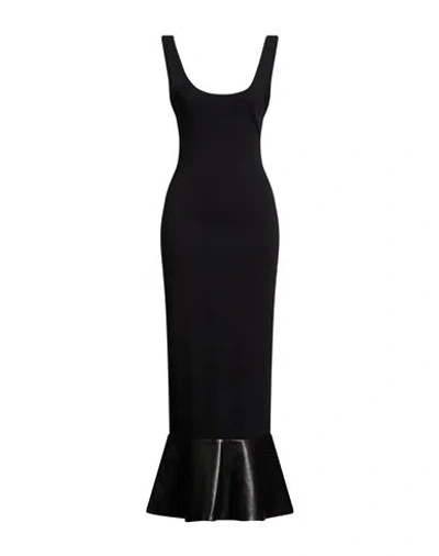 Nanushka Woman Maxi Dress Black Size M Cotton, Elastane, Leather