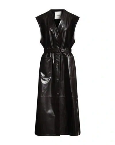 Nanushka Woman Maxi Dress Dark Brown Size L Polyester, Polyurethane