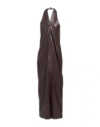 Nanushka Woman Maxi Dress Dark Brown Size M Recycled Polyester