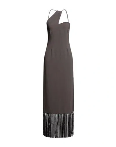 Nanushka Woman Maxi Dress Lead Size S Acetate, Recycled Polyester In Grey