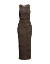 Nanushka Woman Midi Dress Khaki Size Xxs Recycled Polyester In Brown