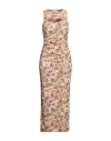 Nanushka Woman Midi Dress Ocher Size Xs Recycled Polyester In Yellow