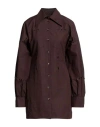 Nanushka Woman Short Dress Cocoa Size M Cotton In Brown