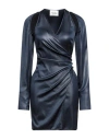 Nanushka Woman Mini Dress Midnight Blue Size Xs Triacetate, Polyester In Blue