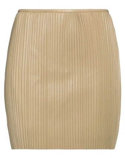 NANUSHKA NANUSHKA WOMAN MINI SKIRT KHAKI SIZE XS POLYESTER, POLYURETHANE