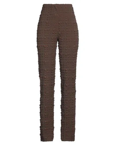 Nanushka Woman Pants Brown Size L Recycled Polyester, Polyamide, Rubber