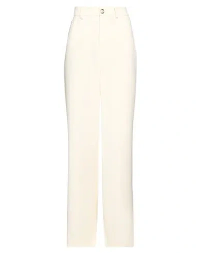 Nanushka Woman Pants Cream Size M Acetate, Polyester In White