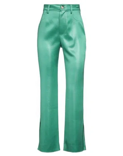 Nanushka Woman Pants Emerald Green Size M Triacetate, Polyester