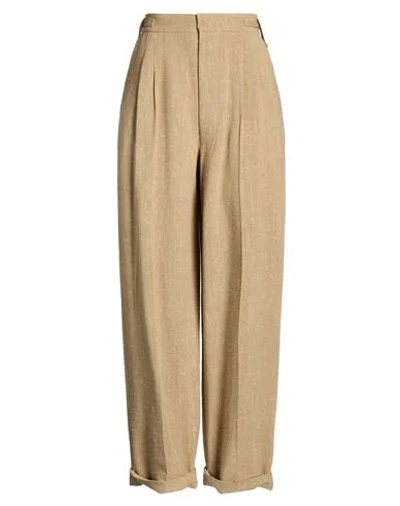 Nanushka Woman Pants Khaki Size S Viscose, Silk In Brown