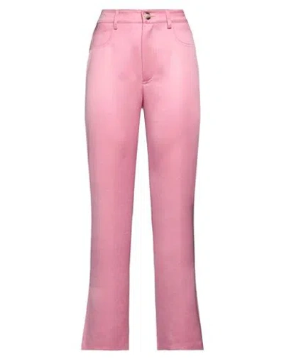 Nanushka Woman Pants Pink Size M Triacetate, Polyester, Reclaimed Leather