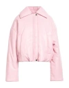 Nanushka Woman Jacket Pink Size L Polyurethane, Recycled Polyester In Pink