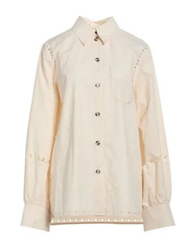 Nanushka Woman Shirt Cream Size L Cotton In White