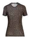Nanushka Woman T-shirt Brown Size Xl Recycled Polyester In Brown