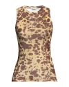 Nanushka Woman Tank Top Ocher Size M Recycled Polyester In Yellow