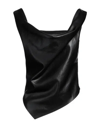 Nanushka Woman Top Black Size Xs Polyurethane, Polyester