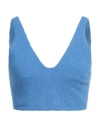 Nanushka Woman Top Blue Size M Merino Wool, Polyamide, Elastane In Blue