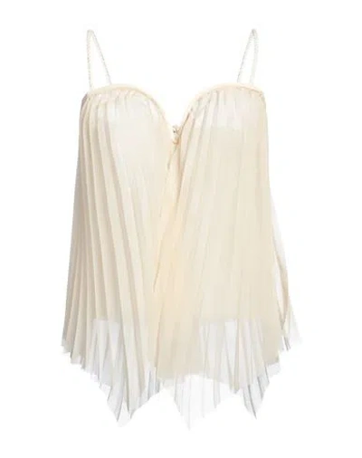Nanushka Woman Top Cream Size S Polyester In White