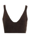 Nanushka Woman Top Dark Brown Size M Merino Wool, Polyamide, Elastane In Brown