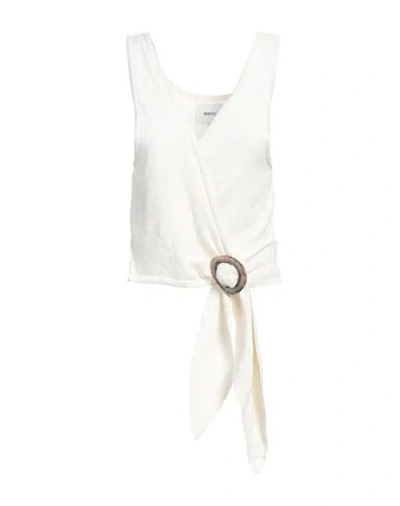 Nanushka Woman Top White Size L Cotton, Polyamide, Elastane