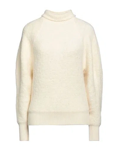 Nanushka Woman Turtleneck Cream Size Xs Wool, Polyamide In White