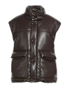 Nanushka Woman Vest Dark Brown Size M Recycled Polyester In Brown