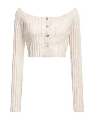 NANUSHKA NANUSHKA WOMAN CARDIGAN IVORY SIZE M LAMBSWOOL, POLYAMIDE, ELASTANE