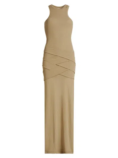 Nanushka Women's Arisa Draped Jersey Maxi-dress In Sand
