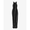 Nanushka Black Wanda Maxi Dress In Black White Wax