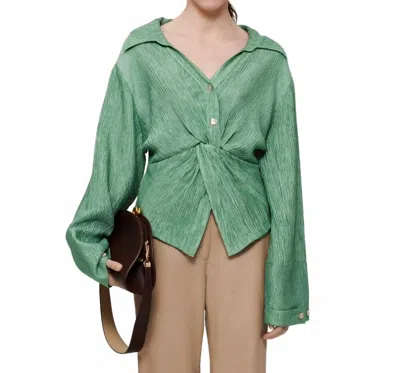 Nanushka Women's Long Sleeve Shirt In Light Green In Multi