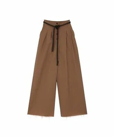 Pre-owned Nanushka Women's Nut Black Dunn Button Front Palazzo Pants Size S $475