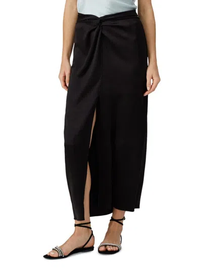 Nanushka Women's Samara Twist Satin Maxi Skirt In Black