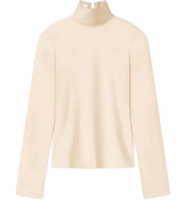 Nanushka Women's Satin Turtleneck Top In Beige In Neutral