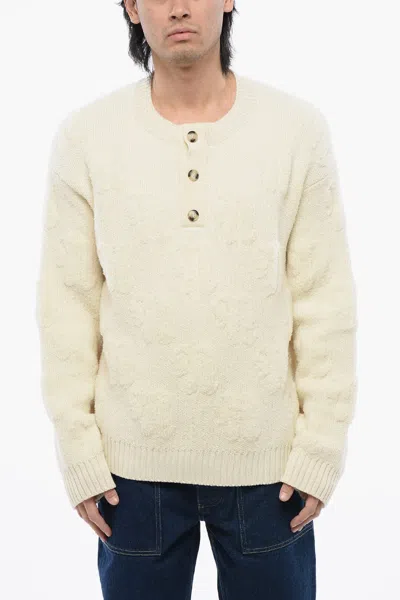 Nanushka Wool And Nylon Figlo 3-buttons Sweater In Beige