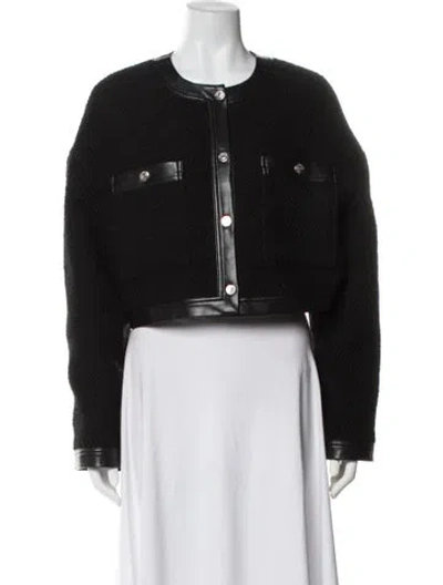 Pre-owned Nanushka Wool Biker Jacket W/ Tags In Black