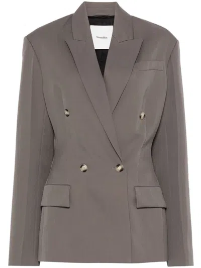 Nanushka Wool Blazer In Grey