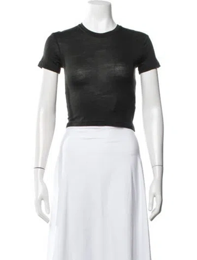 Pre-owned Nanushka Wool Crew Neck Crop Top In Black