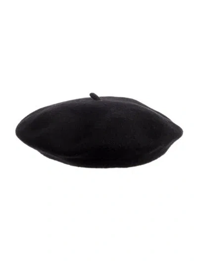 Pre-owned Nanushka Wool Embroidered Beret In Black
