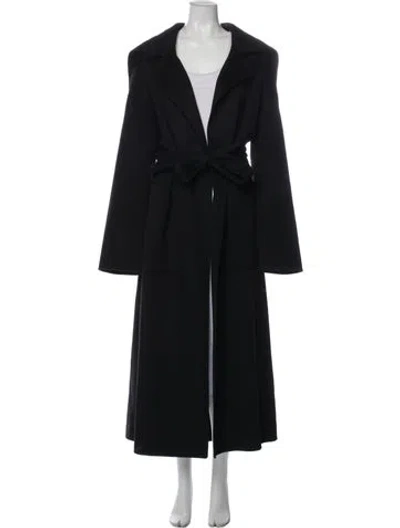 Pre-owned Nanushka Wool Faux Fur Coat In Black