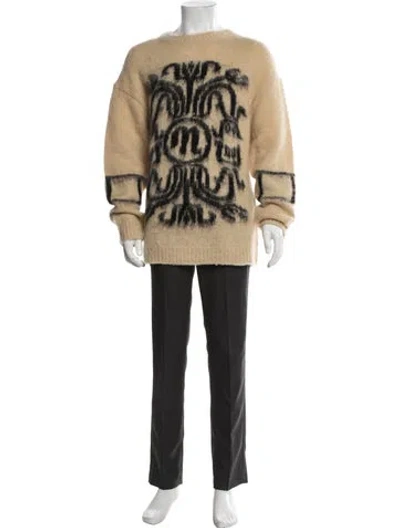 Pre-owned Nanushka Wool Graphic Print Pullover In Neutrals