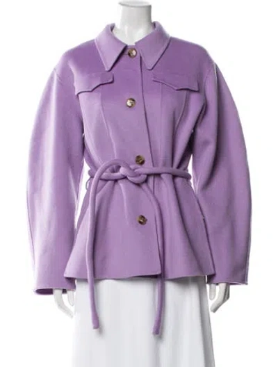 Pre-owned Nanushka Wool Jacket In Purple